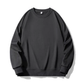 Classic black pullover hoodie with ribbed cuffs and hem in a loose minimalist fit - M / Dark Gray