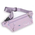 Light purple running waist bag with abstract paint splatter pattern and adjustable strap - Violet