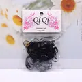 Coleteros elásticos negros para niñas en envase de plástico transparente duradero - Negro