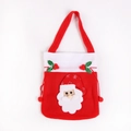 Rote Weihnachts-Geschenktüte mit 3D-Weihnachtsmann-Applikation und Pailletten-Stechpalme - Weihnachtsmann-Stil