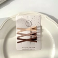 Three-piece seamless hair clip set in coffee and beige gradient earth tones - Cross Style 3Pcs Set