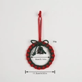 Handmade red and green woven Christmas wreath ornament with a silver bell for holiday decor - Red & Green Mixed Style (SJ4028F)
