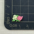 Detailed size comparison of 1cm resin flower charms for nail art and jewelry making - Cream Pink Rose