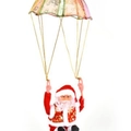 Hanging Santa Claus with colorful star parachute Christmas ornament for holiday decoration - Parachute Santa