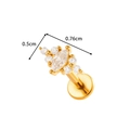 Gouden intern schroefdraadknopje met marquise zirkonia, maat 0,5 cm bij 0,76 cm - Marquise Cluster Stijl (2610-3# Goud)