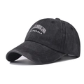 Berretto da baseball vintage in cotone lavato grigio scuro con ricamo Los Angeles - Regolabile / Nero