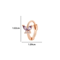 Rose gold butterfly huggie earring with purple marquise zircon stones and size labels - Rose Gold Purple (Single)
