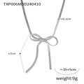 Collana a catena serpente d'argento con fiocco, dimensioni e lunghezza di 35cm - Collana Grande (35+5cm) / Color Acciaio