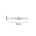 Silberner Magnetverschluss mit Karabinern, 6mm Durchmesser und 46mm Gesamtlänge - 6# Geschosskopf Silber
