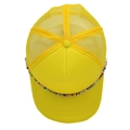 Bright yellow mesh trucker hat for women featuring colorful beaded chain decoration - M (56-58cm) / Yellow