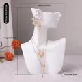 White resin portrait jewelry stand for necklaces and earrings in profile view - Medium / White