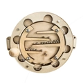 Round wooden busy board maze toy with metal rolling balls and clear protective cover - Ball Maze Turntable