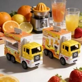 Alloy food truck pull back car toy, cute mini truck model with fruit and milk tea design for kids. - Milk Tea Food Truck Keychain