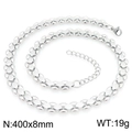 Verstellbare silberne Edelstahlkette mit geometrischen Gliedern für Damen im Street-Style - 400x8mm / Stahlfarbe (KN298351-ZCG)