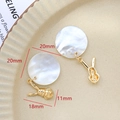 Detail of mother of pearl rabbit drop earrings in gold plated finish for DIY jewelry - 1# Rabbit Mother Of Pearl Pendant