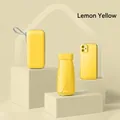 Lemon yellow mini five-fold sun umbrella with matching EVA hard storage case - Lemon Yellow + Capsule Box