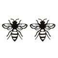 Minimalist black stainless steel spider stud earrings with cutout design for women - 279 Bee / Black