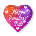 Orange to purple gradient heart-shaped foil balloon with Happy Valentine's Day text - 18 Inch Heart Happy Valentine's Day B1249