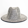 Elegant black sun hat covered in shiny silver rhinestones for a sparkling party look - Silver