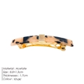 Khaki acetate hair clip with tortoiseshell pattern and golden metallic rectangle inlay - Khaki with White Rhinestone