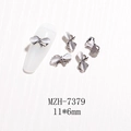 Detail von 11x6mm 3D Schleifen Nagelkunst mit Katzenauge Stein für DIY Maniküre Design - Silberrand Lila Katzenauge Schleife (MZH-7379)