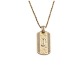 Détail macro du pendentif rectangulaire doré avec lettre J et pierres de zircone pavées - Pendentif Lettre J-Chaîne 60CM