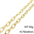 Golden titanium steel necklace with twisted chain link design and lobster clasp - 76CM / Gold