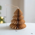 Brown origami paper Christmas tree ornament hanging decoration 10cm by 9cm size - Style B / Brown