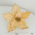 25cm künstliche champagnerfarbene Weihnachtssternblume mit glitzernden Blütenblättern - Champagnergold