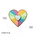 Self Care Today heart-shaped enamel pin with colorful activity wheel design - Self Care Today Heart (X00419)