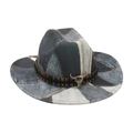 Vintage τζιν καπέλο fedora με έθνικ κορδέλα και μεταλλικό διακοσμητικό κεφάλι ταύρου - Ένα μέγεθος / Μαύρο