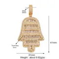 Gold plated hollow pendant with white cubic zirconia micro-pave detailing - M599064-gold / Gold
