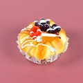 Realistic PU artificial pastry model with red berries and golden bread texture in a cup - Purple Grape Raspberry