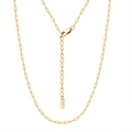 925 sterling silver paperclip chain necklace in golden finish with lobster clasp - 1.8mm/35+5CM / 14K Gold