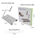 Stainless steel cheese slicer with scale grid, 5 replacement wires and color box packaging - Cheese Slicer with Scale [Color Box]