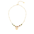 Collier en acier doré avec pierres multicolores et pendentif ange élégant - Style d'Ange (2#)