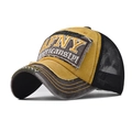 Cappello trucker rétro AFNY in cotone ricamato e mesh con protezione solare vintage - Regolabile / Giallo Lavato