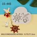 Marine silicone mold showing seagull and ship wheel shapes for resin and DIY crafts - Style 1—Seagull Rudder Style (15-445) / Gray