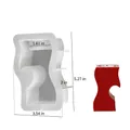 S-shaped heart-shaped silicone mold for DIY plaster candle holders with dimensions - Irregular Heart Splicing-Tall