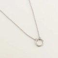 Minimalist S925 sterling silver necklace featuring a sleek round toggle clasp pendant - Silver Polished Necklace