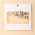 6-pair earring set featuring gold hoops, tortoiseshell acrylics, and pearl details - Silver 6-Pair Set - Pearl Tortoise Mixed Hoops