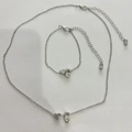 Set di gioielli argento con ciondoli a cuore e lettera C, collana e bracciale - Stile Lettera C (Z-161)