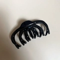 Elegante molletta per capelli nera con grandi denti curvi e finitura in plastica lucida - 4# Nero