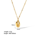 Detalle del collar con colgante de concha de acero dorado con medidas indicadas - Estilo de Concha 3D(TN3204)