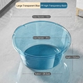 Grande vasca da bagno per neonati blu trasparente in plastica spessa per casa e lavanderia - Grande / Blu Trasparente