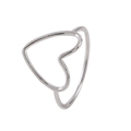 Minimalist silver openwork heart ring in high-quality polished metal finish - US 8 / Silver