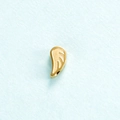 Macro shot of gold angel wing pendant with polished metal finish on blue texture - Gold (Vertical Hole)