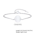 Detail van de 1,2 cm ronde hanger en 16-21 cm verstelbare roestvrijstalen ketting - Staalkleur
