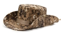 Brown digital camouflage bucket hat with wide brim, chin strap and metal air vents - Digital Khaki