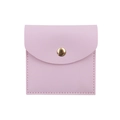Pochette bijoux en microfibre violet clair avec bouton pression doré et couture nette - 8*8cm / Violet